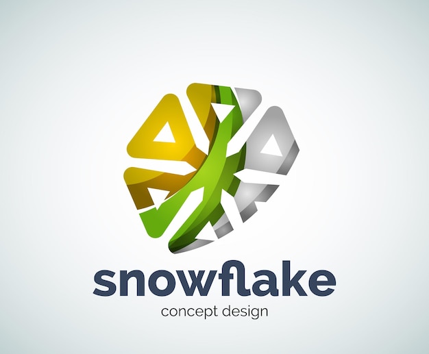 Vector kerst sneeuwvlok logo sjabloon