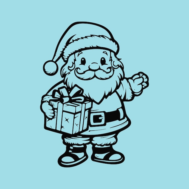 vector Kerstman lijntekening