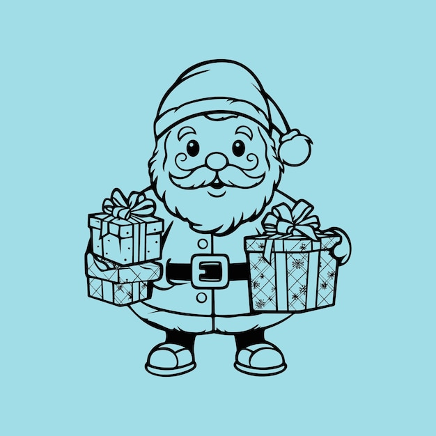 vector Kerstman lijntekening