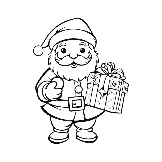 vector Kerstman lijntekening