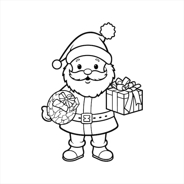 vector Kerstman lijntekening