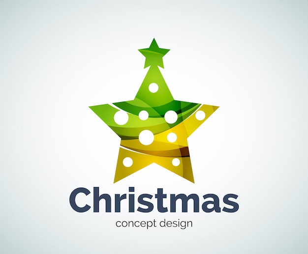 Vector Kerstmis of Nieuwjaar ster decoratie logo sjabloon