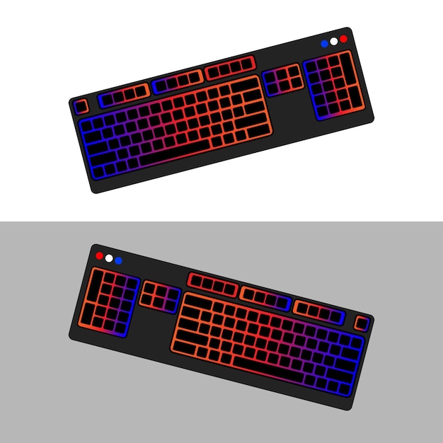 Vector vector keyboard gaming rgb color