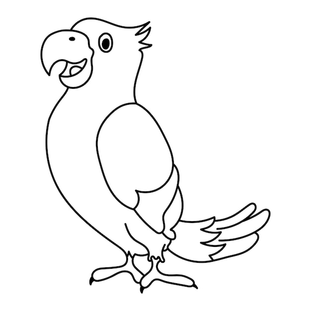 vector kids coloring pages cute bird character vector illustration eps and image