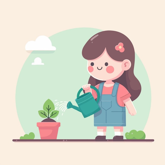 Vector vector kids gardening