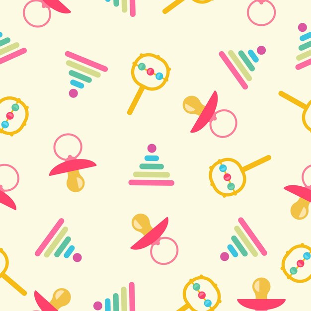 Vector kids toys seamless pattern