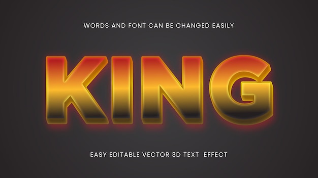 Vector king 3d editable text