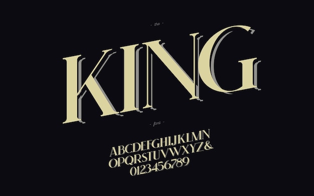 Vector king classic elegant font for wedding greeting card christmas sign party poster book t shirt flyer decoration banner printing Modern calligraphy alphabet 10 eps