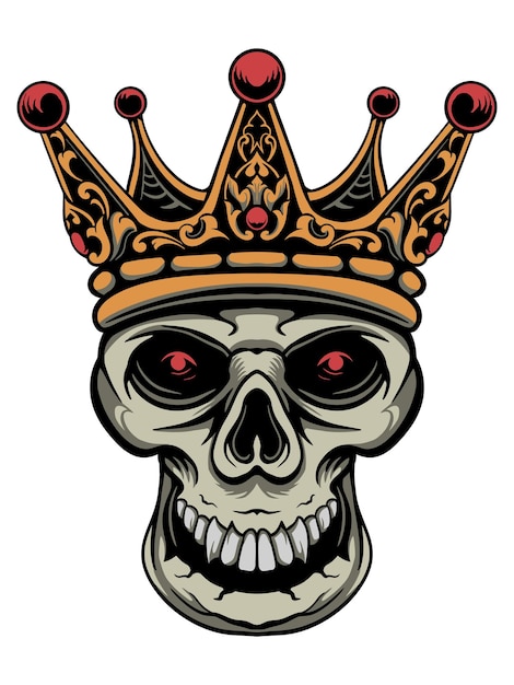 Vector vector king skull head illustration design