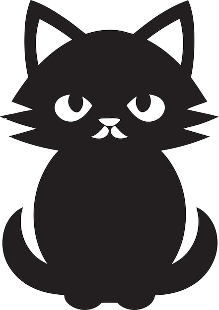 Vector vector kitty crest monochromatic cat craft