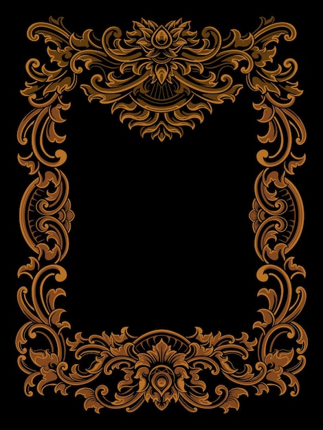 Vector klassiek frame-ontwerp met in kleur bewerkbare ornamenten in klassieke en romantische stijl