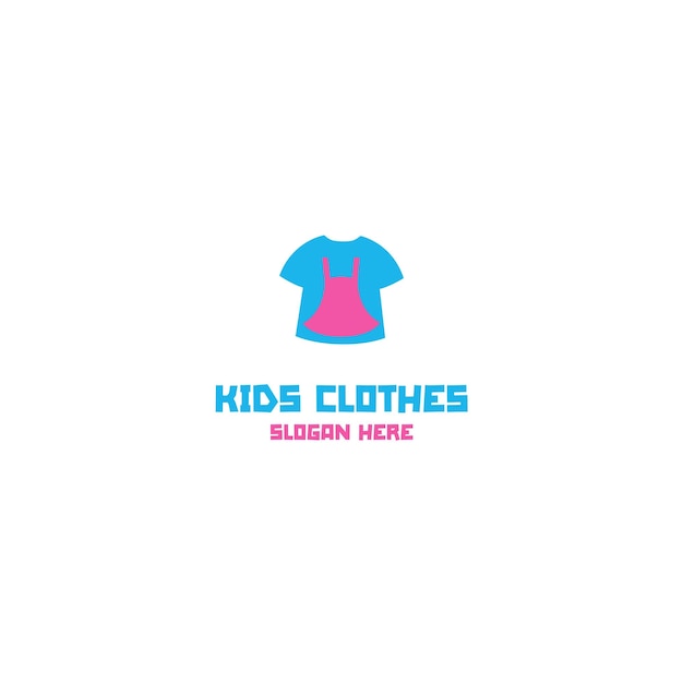 Vector kleding voor kleine jongens en meisjes logo ontwerp sjabloon illustratie