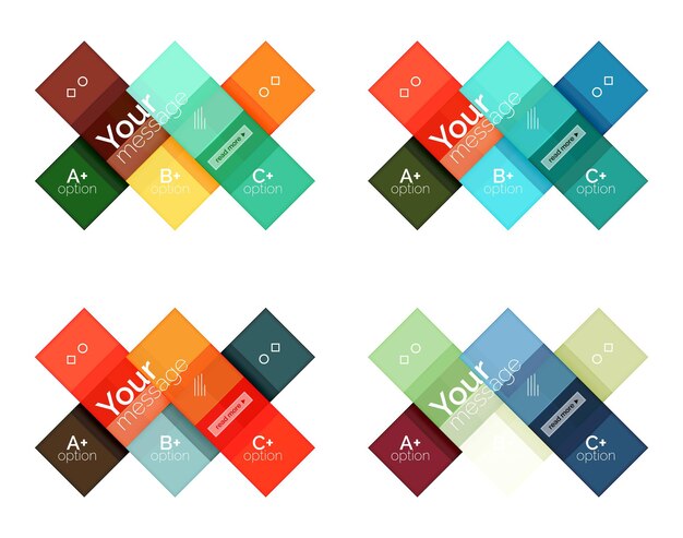 Vector kleur strepen infographics sjablonen met voorbeeldoptie tekst geïsoleerd op wit Geometrische zakelijke abstracte lijn achtergrond voor workflow layout diagram nummeropties of webdesign