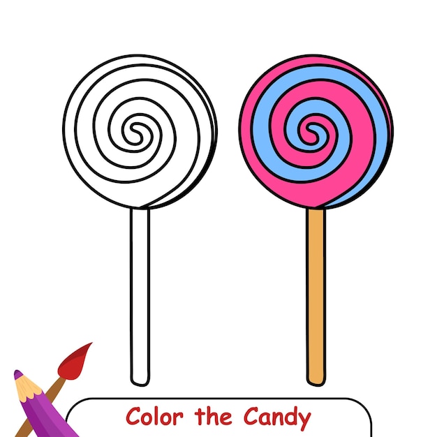 Vector kleurplaat voor kinderen Candy vectorafbeeldingen