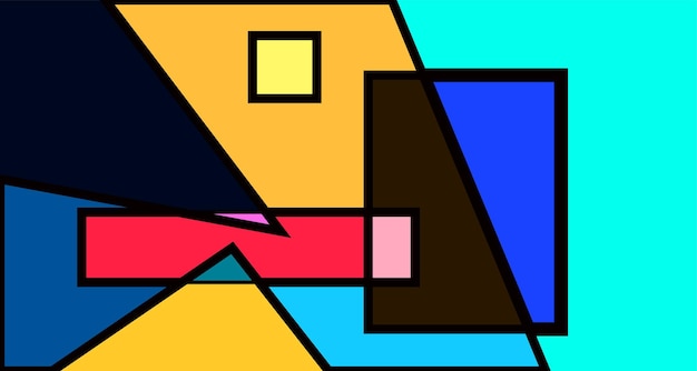 Vector kleurrijke abstracte geometrische kunst illustratie ontwerp banner