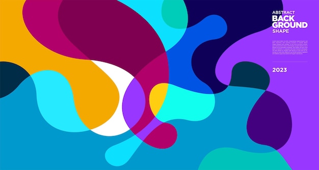 Vector kleurrijke abstracte geometrische vloeiende achtergrond voor banner 2023