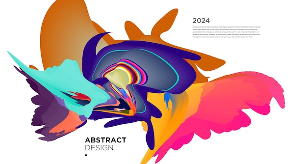Vector kleurrijke abstracte psychedelische vloeistof en vloeibare achtergrondpatroon 2024