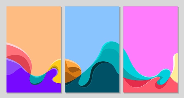 Vector kleurrijke abstracte vloeibare en vloeibare achtergrond modern minimalistisch voor de zomer