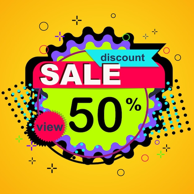 Vector kleurrijke banner sale 50 procent korting