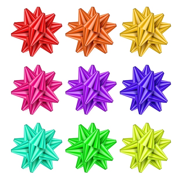 Vector kleurrijke geschenkboogontwerp op witte achtergrond