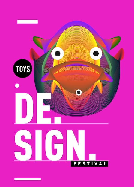 Vector kleurrijke poster ontwerpsjabloon voor speelgoed en hobby festival