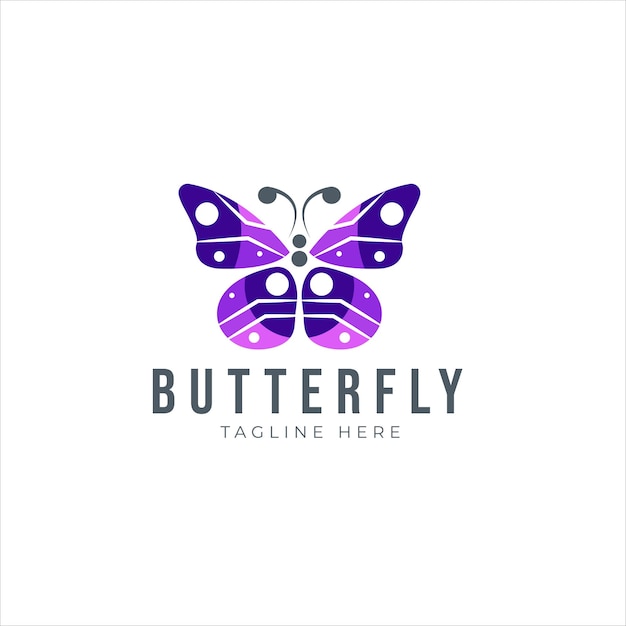 Vector kleurrijke vlinder logo sjabloon