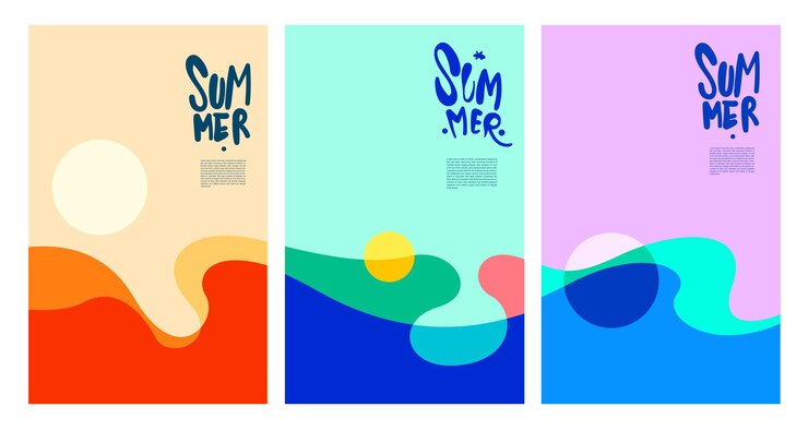 Vector kleurrijke vloeibare en vloeibare zomer Brochure achtergrond sjabloon
