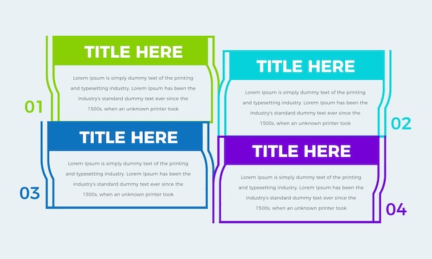 Vector kleurrijke zakelijke 4 stappen infographic elementen ontwerp