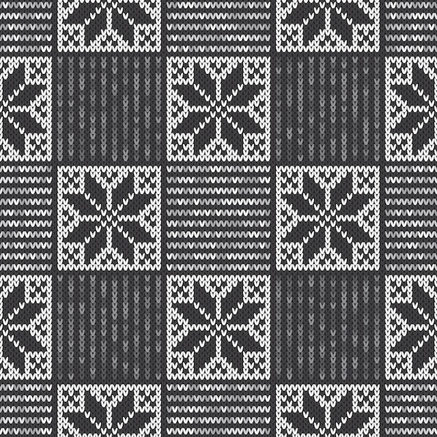 Векторный вязаный бесшовный фон с оттенками серого цвета, вязание шерстяного свитера