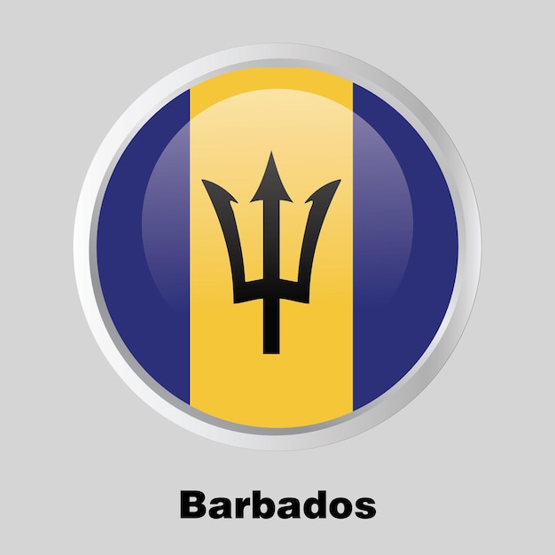 vector knop vlag van Barbados op ronde frame