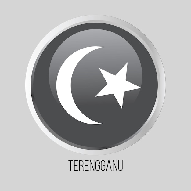 vector knop vlag van Terengganu staat Maleisië op ronde frame