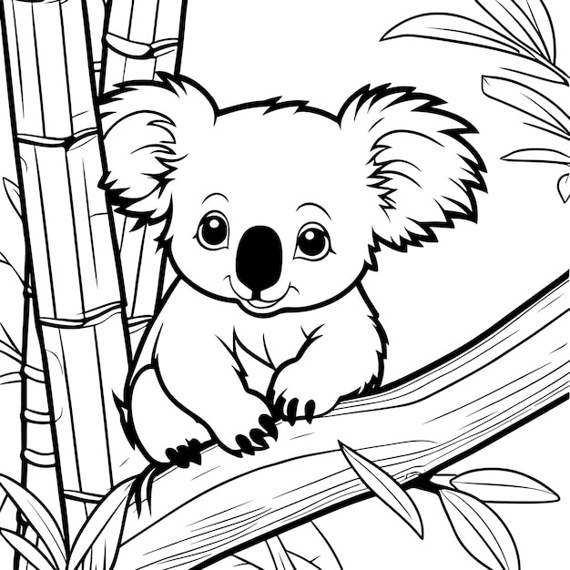 Vector koala coloring page illustration