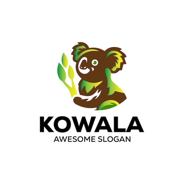 Vector koala hoofd mascotte illustratie logo ontwerp.