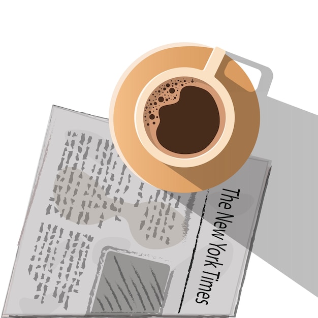 Vector koffie illustratie krant bril