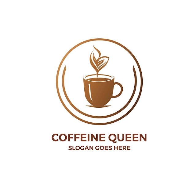 Vector koffie kopje logo met vlakke stijl logo sjabloon