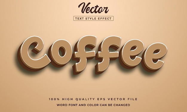 vector koffie tekststijleffect