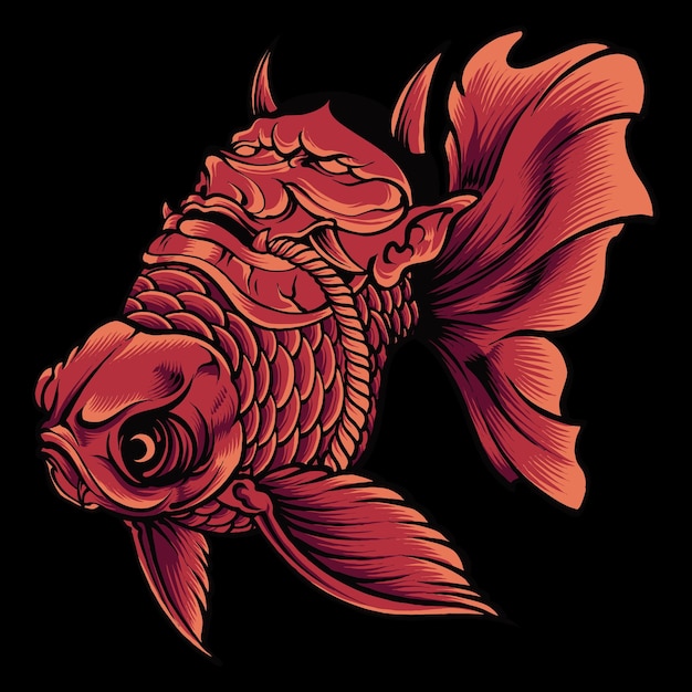 vector koi met hannya masker illustratie