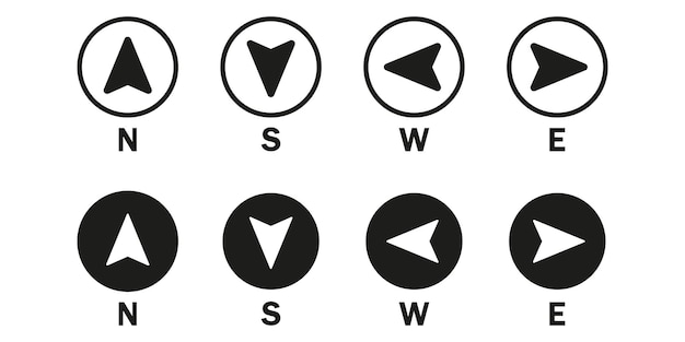 Vector kompas pictogrammen. Pijlpictogram. Kaart symbool. Vector illustratie. EPS 10