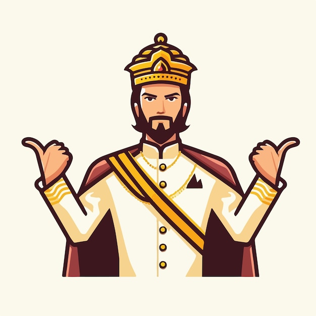 vector koning met een eenvoudige platte ontwerp stijl en witte achtergrond