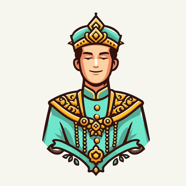 vector koning met een eenvoudige platte ontwerp stijl en witte achtergrond