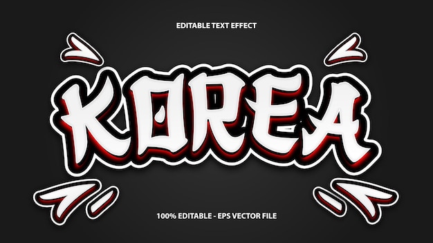 Vector korea text effect editable with modern font style