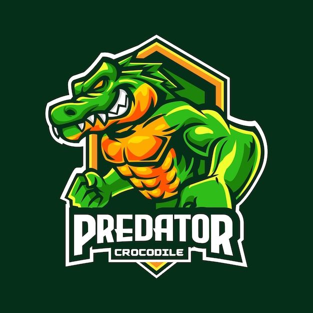 Vector krokodillen mascotte logo voor esport en sport team