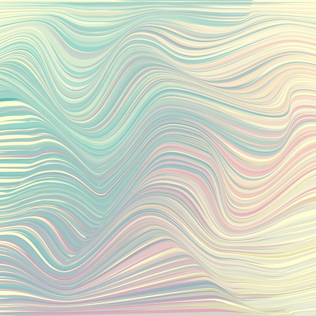 Vector kromgetrokken lijnen achtergrond, gedraaide strepen optische illusie, Moire-golven