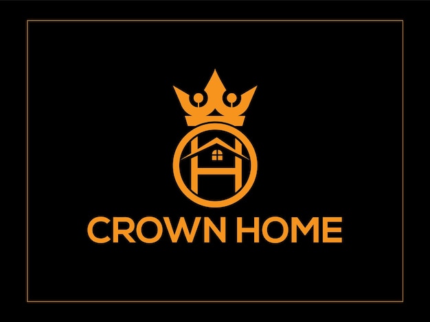 Vector kroon met huis onroerend goed luxe logo-ontwerp