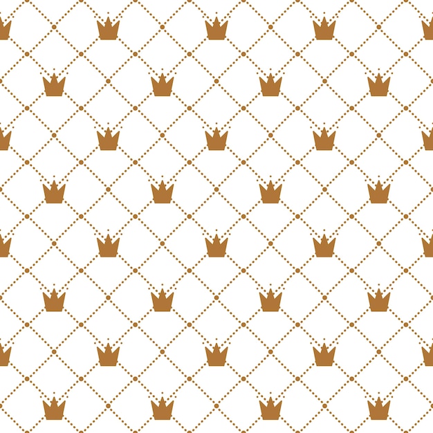 Vector kroon naadloos patroon gouden stijl voor premium koninklijke feest kinderen ontwerp