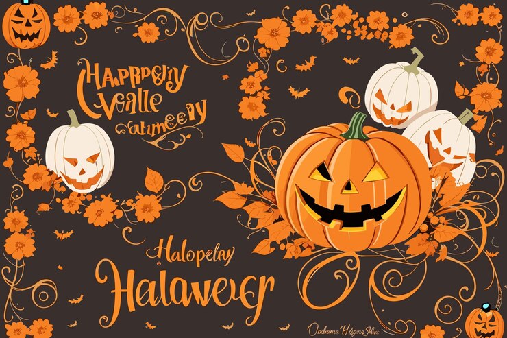 vector kunst halloween heks pompoen spin illustratie verschrikking kaarslicht griezelige achtergrond vleermuis des