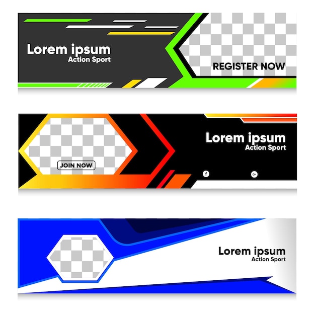 Vector label and banner design with sport themes