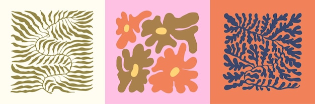 Vector label ontwerpsjabloon met groovy bloemen achtergrond