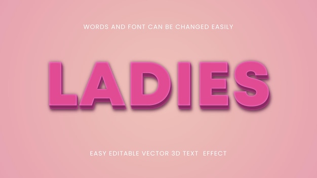 Vector vector ladies 3d text style design