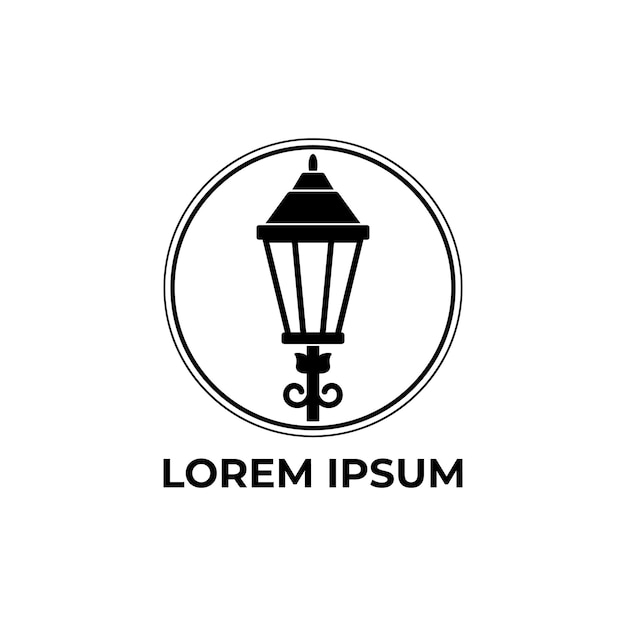 vector lamp light logo design